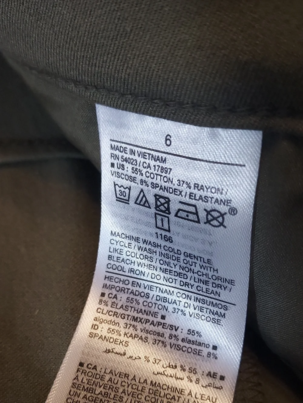 Old Navy Pixie High Rise Pants Olive Green Straight Leg Size 6
